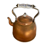 Bouilloire cuivrée poignée porcelaine