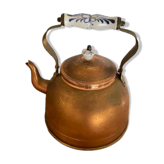 Copper kettle porcelain handle