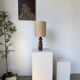 1950s turned oak wood table lamp
