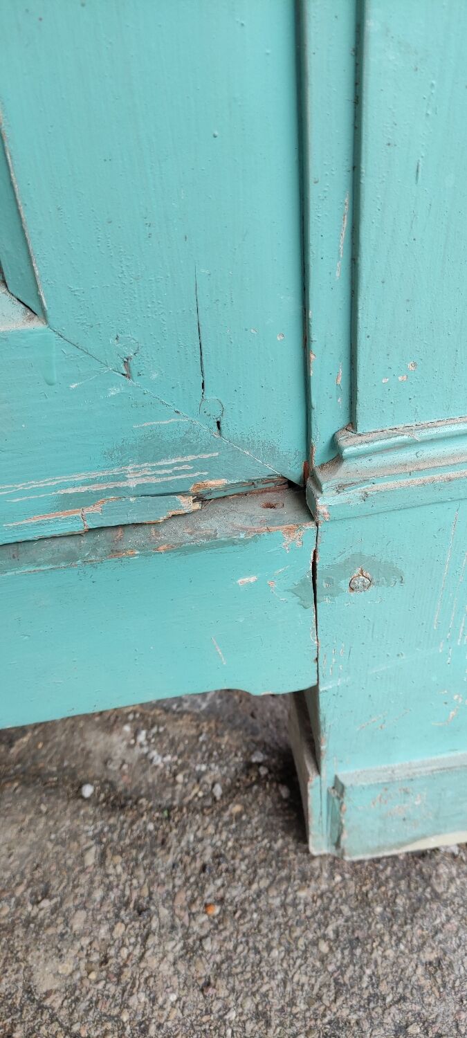 Antique patinated two-door cabinet