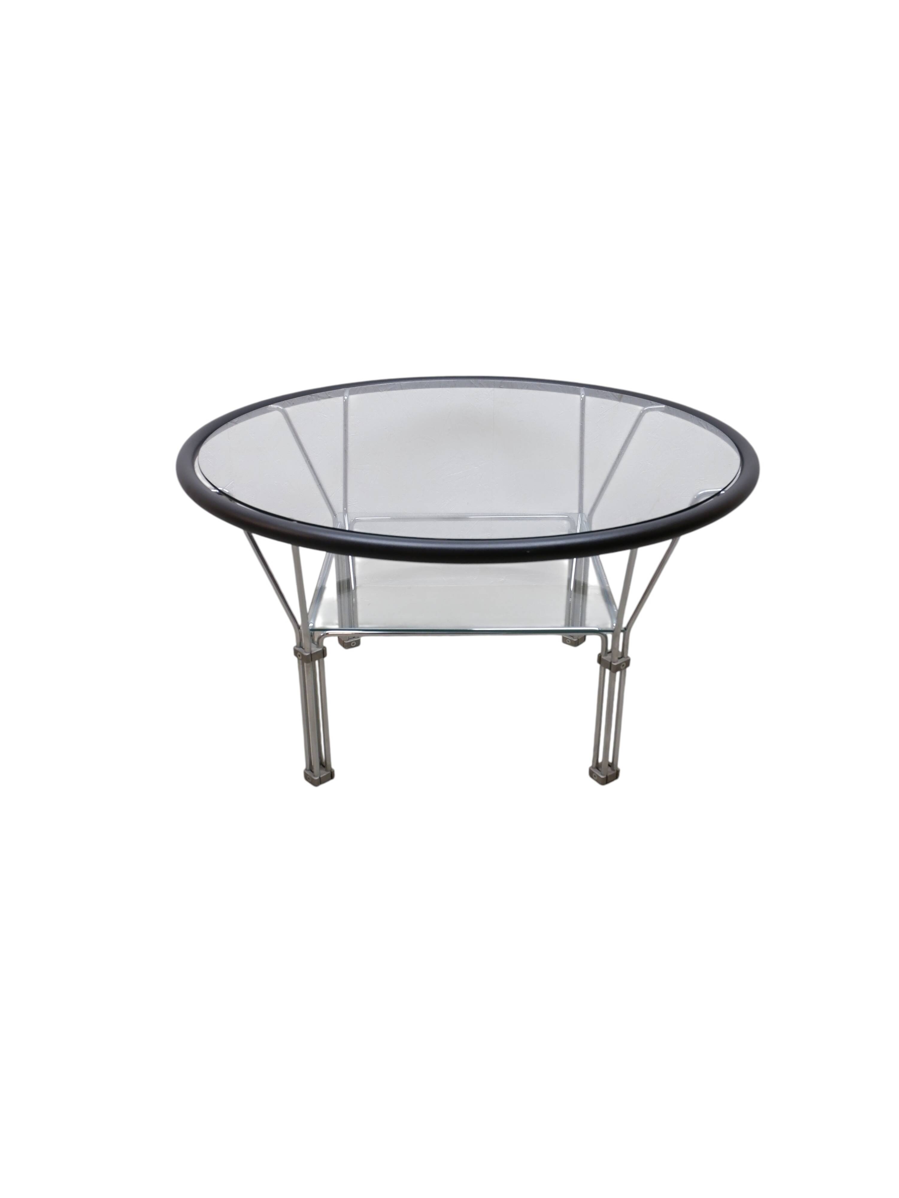 Table basse en verre industriel des années 1970