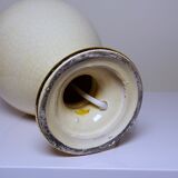 Ivory crackled earthenware lamp, attributed to Le Dauphin, 1980s-90s.