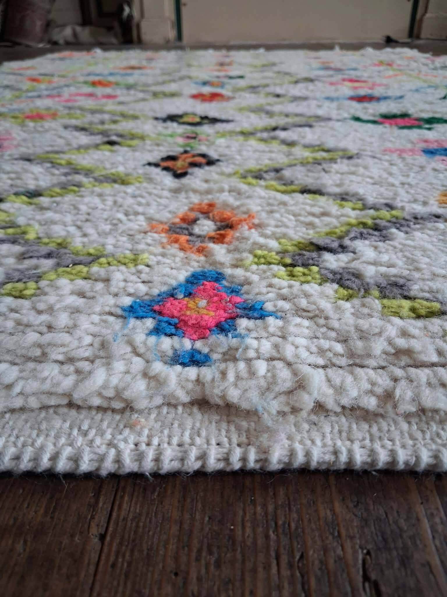 Tapis berbère beni Ouarain fait main 144x102cm