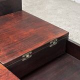 Square Walnut Coffee Table With Storage By Giovanni Michelucci, Italy 1960's