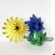 Vintage yellow metal flower wall light