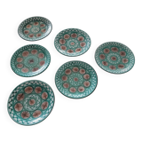Set of 6 ceramic dinner plates signed Robert Picault