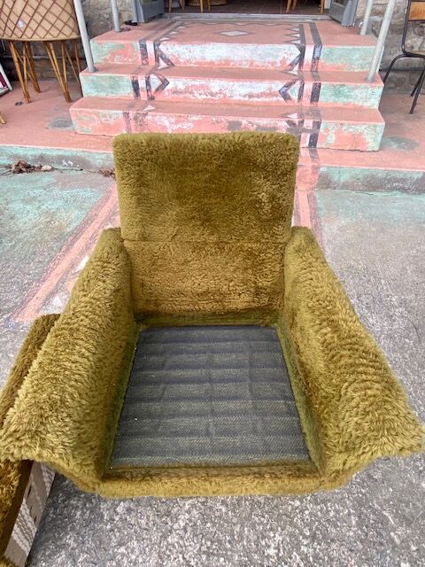 Vintage armchair in moumoute circa 1970