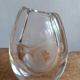Vicke Lindstrand crystal vase (1904-1983) signed Kosta Boda Woman in bath
