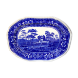Plat en faïence anglaise bleu et blanc