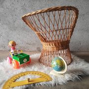 Fauteuil en osier pour enfant style emmanuelle