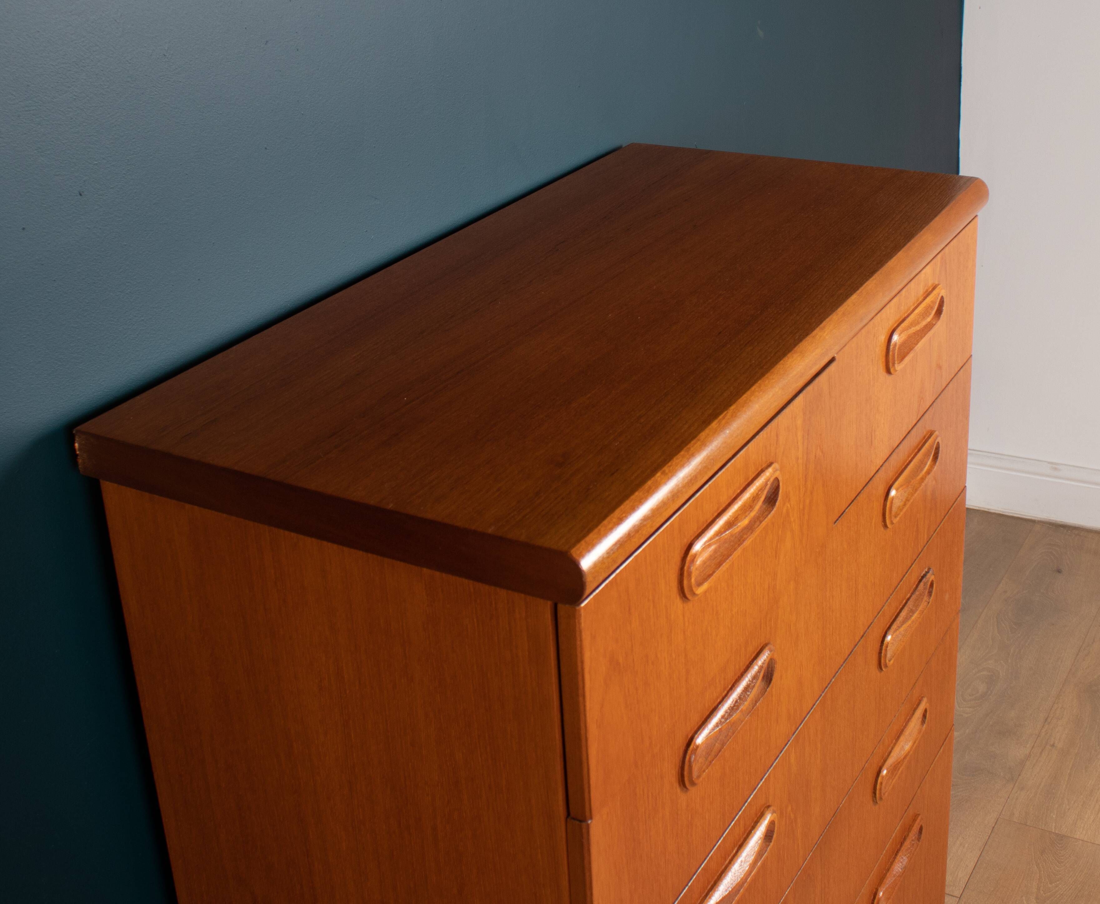 Restored Teak 1960s Retro 2 Over 4 Tall Chest Of Drawers By Meredew