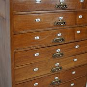 Very Tall Dutch Art Nouveau Walnut Apothecary Cabinet Barber Cabinet, 1900s