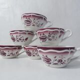 6 cups Digoin Sarreguemines