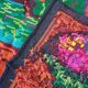 Vintage Romanian rug with deers, nature scenery on a floral background