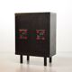 De Coene Style Black Highboard with Red Accents. Belgium, 1960s.