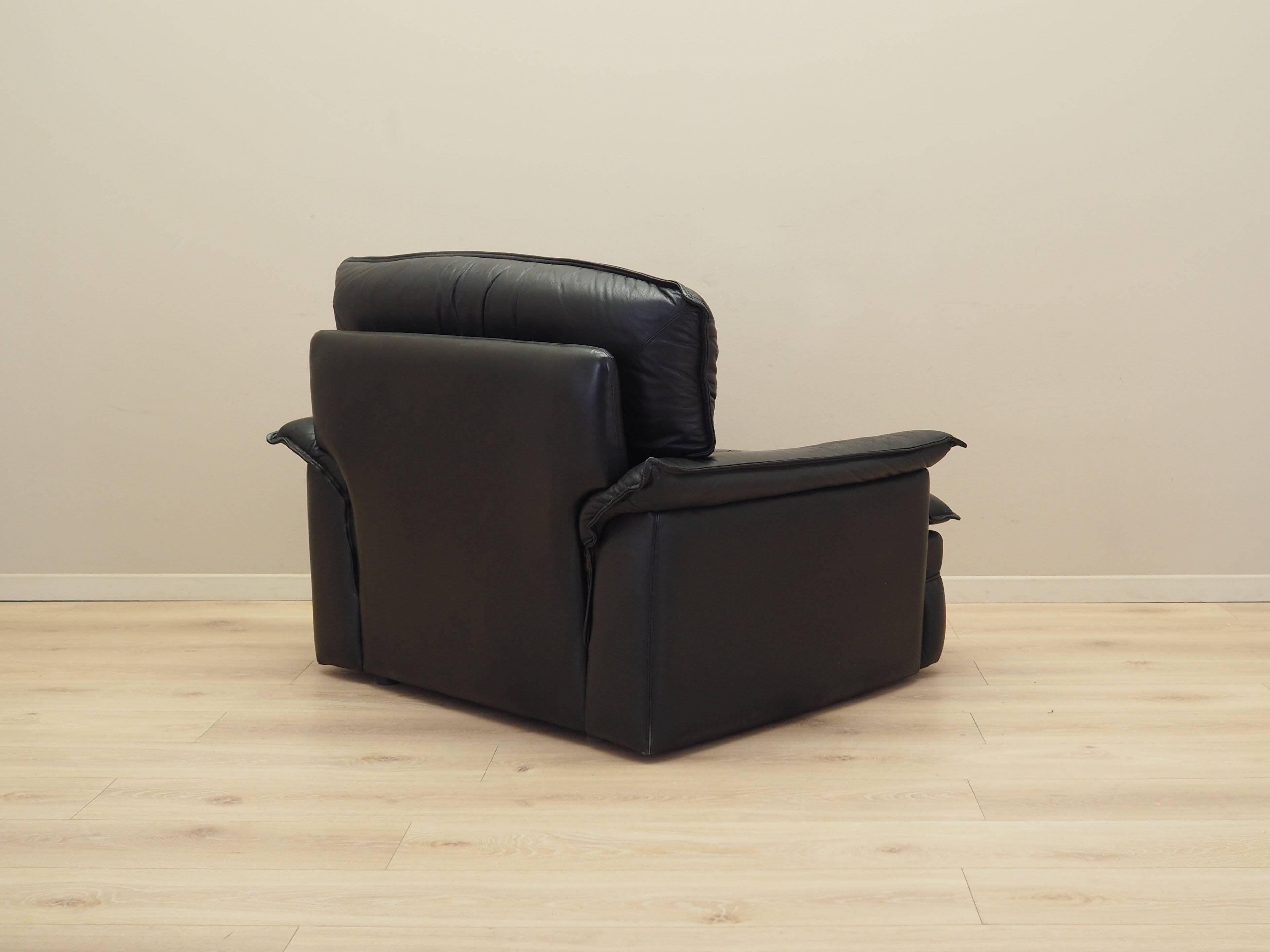 Leather armchair, Italian design, 1960s, production: Italy