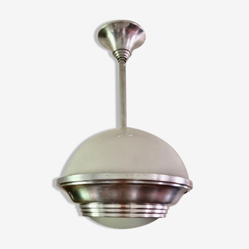 Suspension opaline et aluminium Eyeball