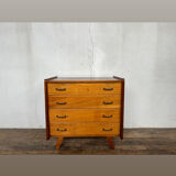 Vintage compass feet chest of drawers 1950 1960