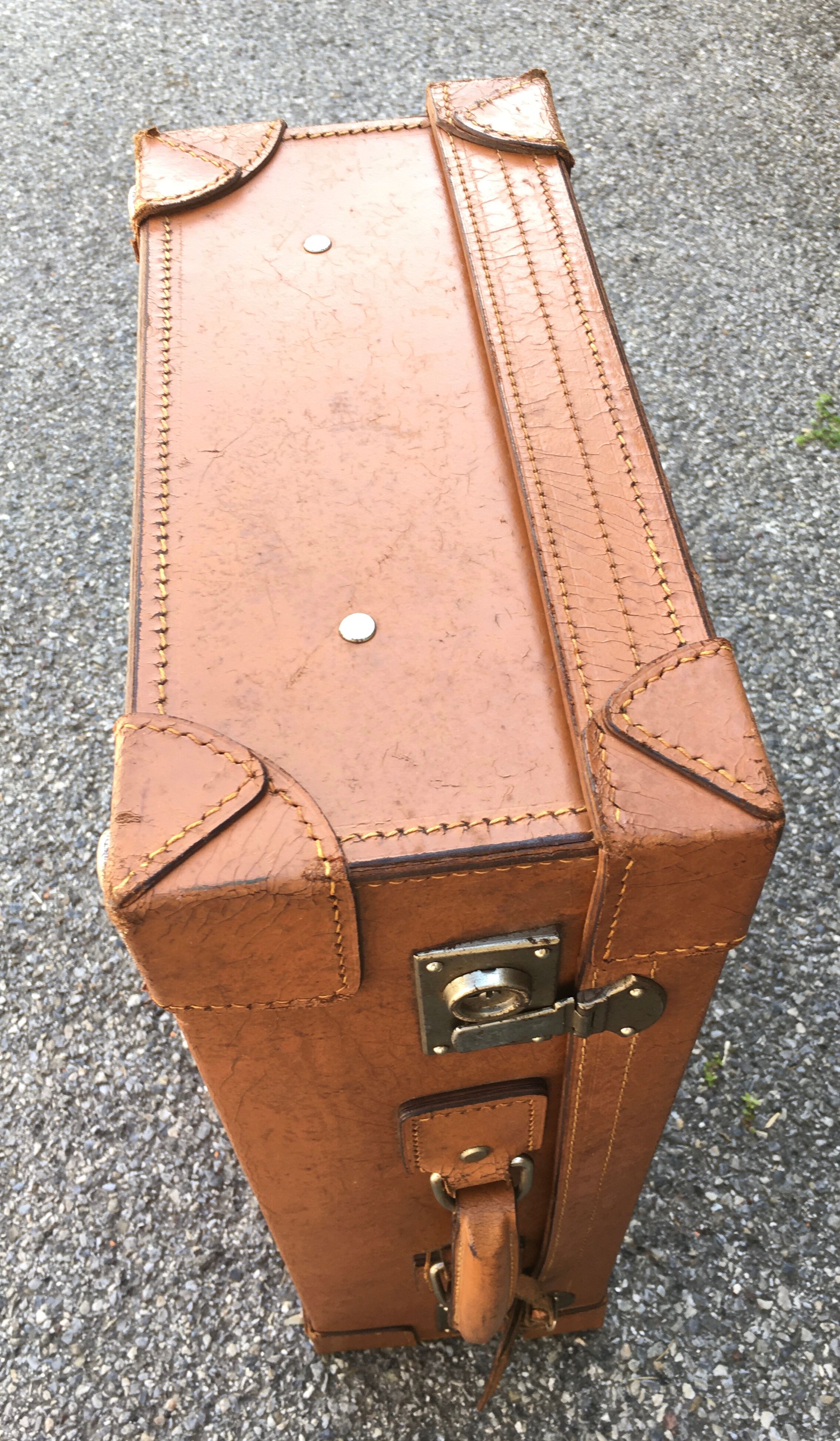 Leather suitcase