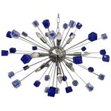 Chandelier murano glass sputnik blue italian handmade