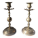 Pair of Vintage Gold-Plated Brass Metal Candlesticks