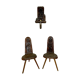 Paire de chaises religieuses et 1 applique