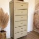 Vintage chiffonier revisited in Artichoke Cream