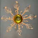 Liège chandelier in blown, molded and pinched glass, circa 1900