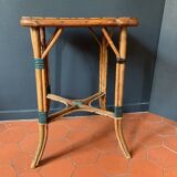 Antique rattan and bamboo side table, late 19th century