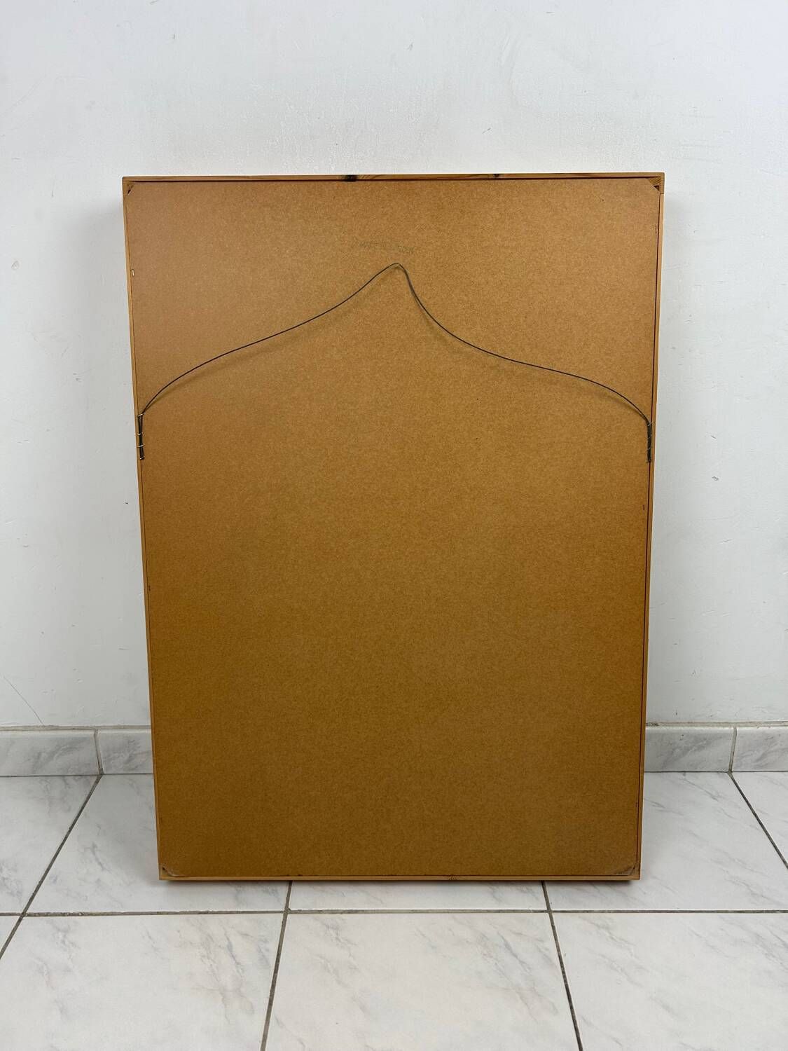 Miroir scandinave vintage en bois de pin