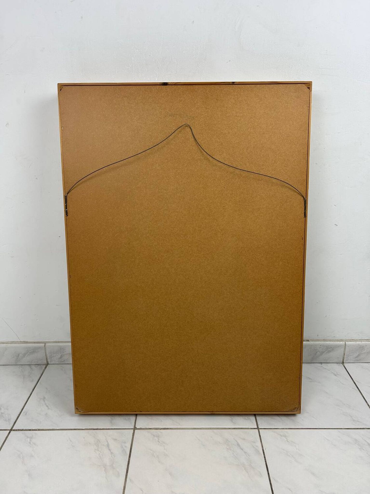 Miroir scandinave vintage en bois de pin