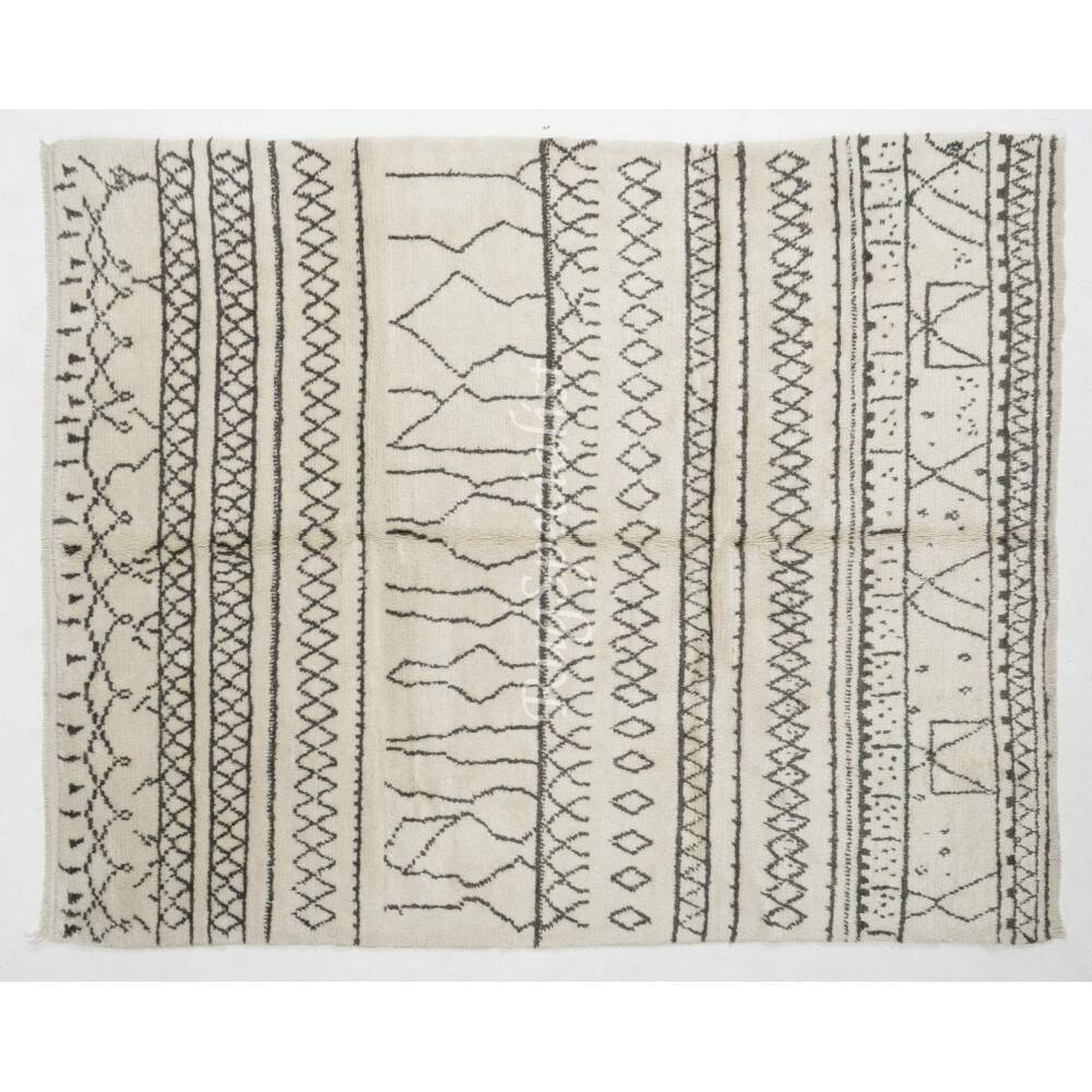 Boho Chic Moroccan Tulu Rug, 100% Natural Undyed Wool, Custom Options Available