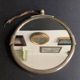 1940s Art Deco Double Sided Brass Round Wall Mirror