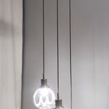 Murano glass and varnished metal 3-light pendant by Toni Zuccheri for Venini