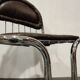 Vintage chrome and leather cantilever dining chairs, 1970s