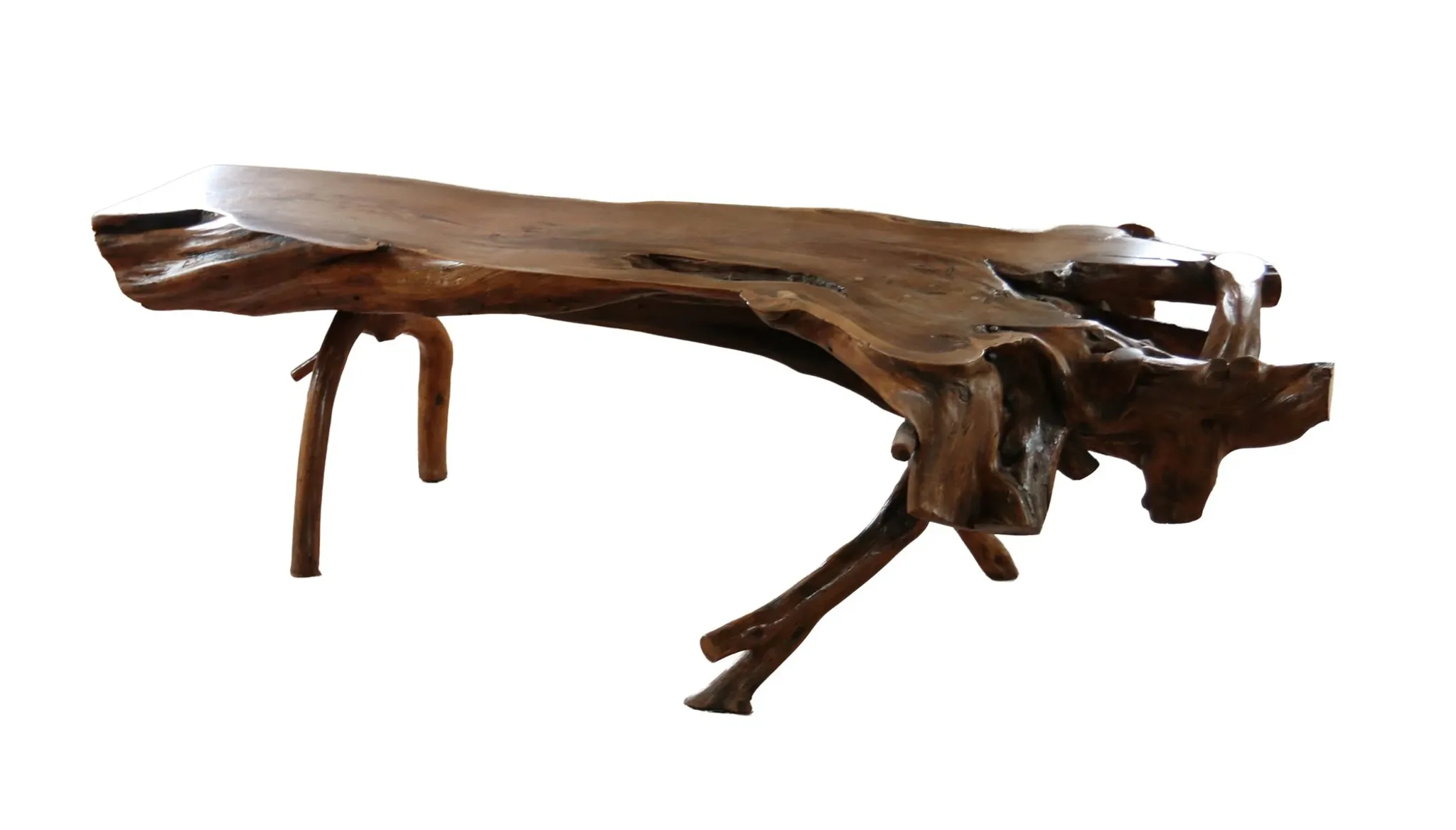 Large sculptural root wood coffee table – circa 1970