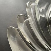 Grande corbeille ou vide poche en verre cristallin Art Déco