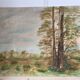 Prairie with 2 trees, oil on canvas