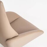 Leather armchair with footstool. Lotus model. Manufacturer: Kebe. Denmark