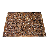 Tapis en cuir de vache vintage en patchwork, années 1970