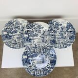 4 assiettes plates terre de fer anglaises, ironstone