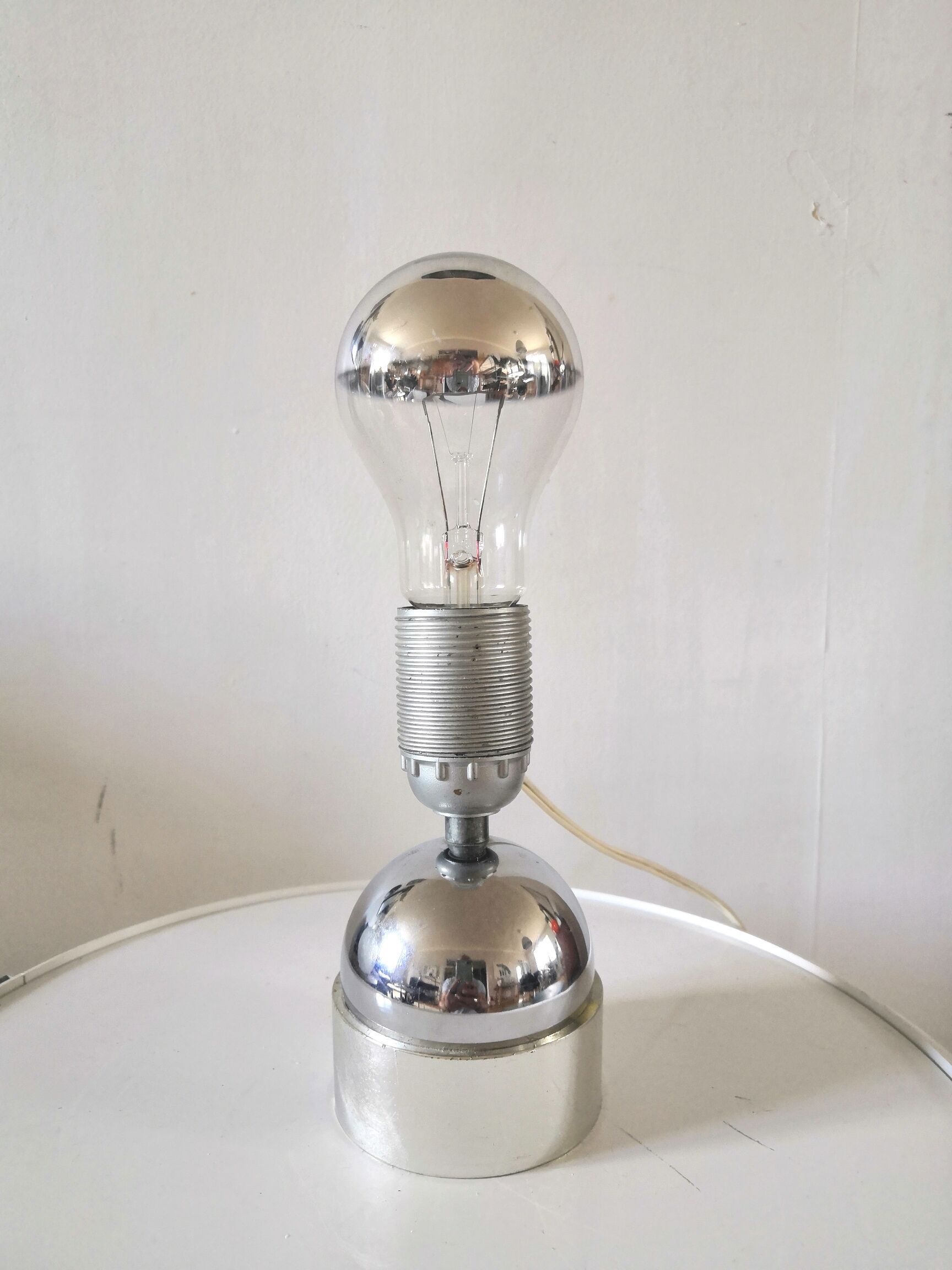 Culbuto lamp in steel design 70s