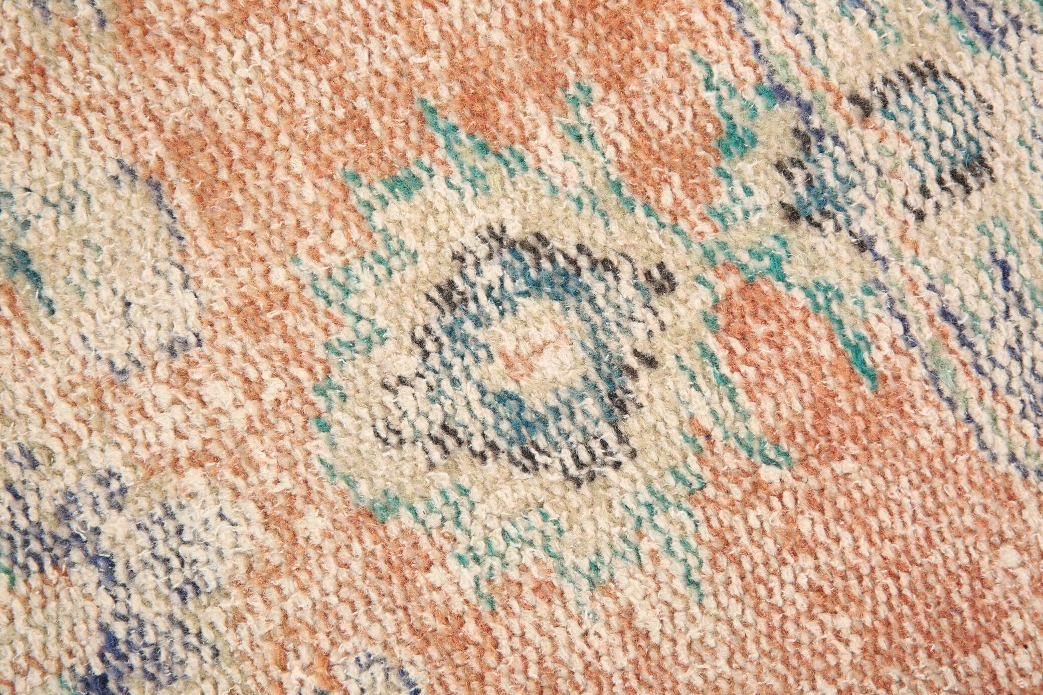 3x9 Pale Orange & Blue Vintage Runner Rug, 80x283Cm SK 6027