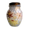 Art Nouveau cookie bucket, Legras enamelled glass jar: Chrysanthemums Tokyo