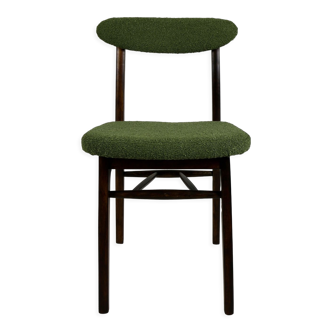 Green olive boucle dining chair from rajmund halas, 1970s,