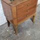 Small vintage Art Deco piece with 3 drawers, curved legs and caps.