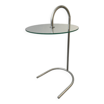 Bout de canapé rond en verre