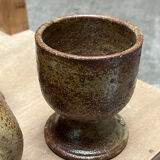 Suite of 5 brutalist vintage stoneware cups