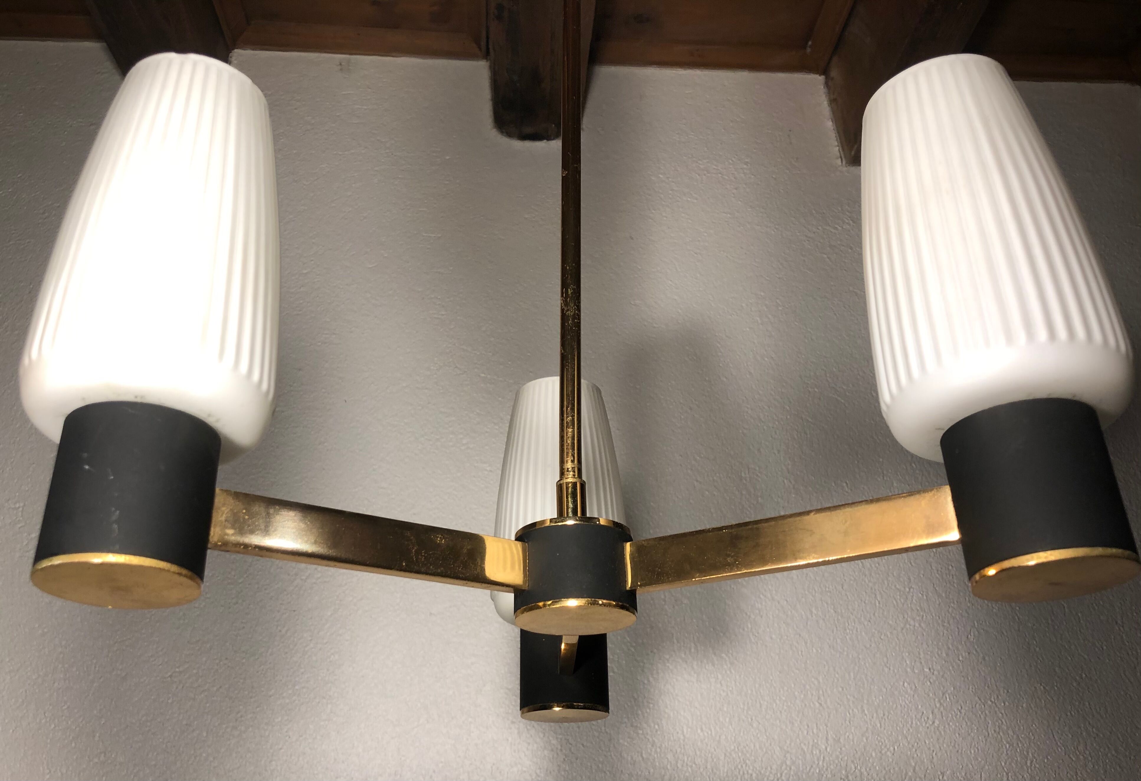 Arlus suspension chandelier 3 branches and tulips