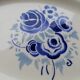 Badonviller blue pink oval dish